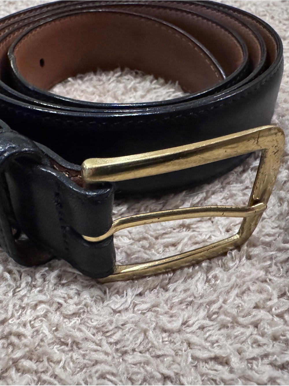 Allen Edmonds Custom Calf Leather Belt 40/100 Black Leather Lined Made in USA